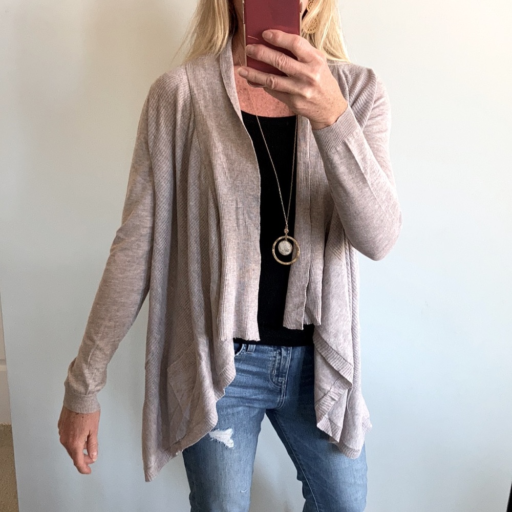 Long Sleeve, Ribbed Knit Open Cardigan - Picture 4 of 10